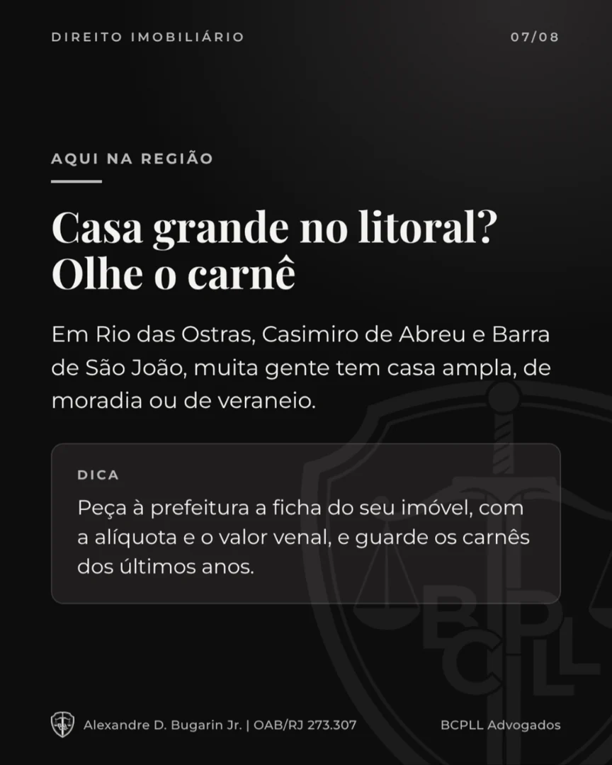 Casa grande no litoral? Olhe o carnê